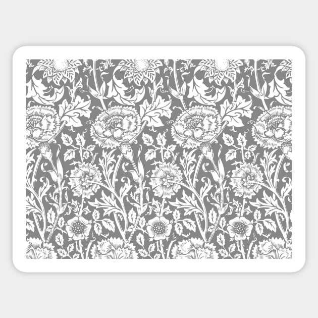 William Morris Floral Pattern | "Pink and Rose Pattern" | Sticker by Eclectic At Heart